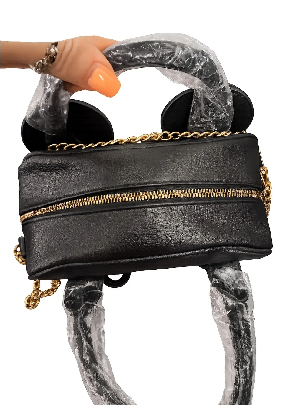 Olivia Miller Minnie Style Black Quilted Bow Crossbody Satchel NWT - Picture 12 of 12